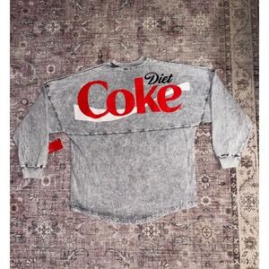 Spirit Jersey Diet Coke Mineral Wash Gray Long Sleeve Shirt Womens Medium NWT